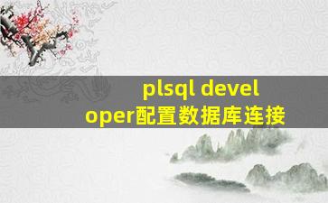 plsql developer配置数据库连接